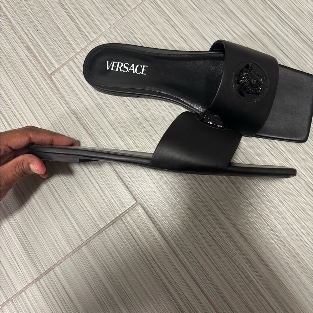 Versace Black Women's Slide Sandals - Picture 4 of 5